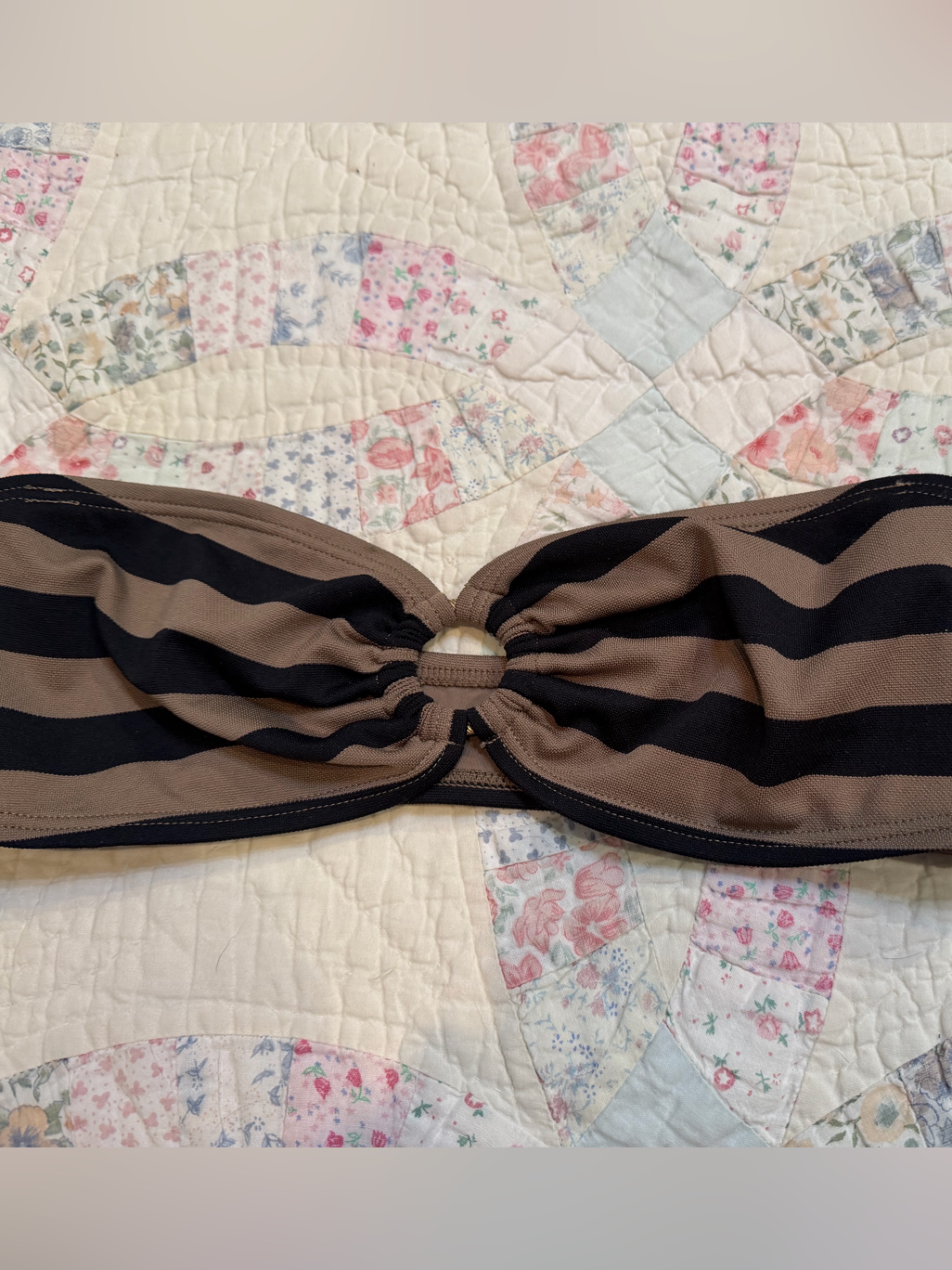 Nwt Juicy Couture Monte Carlo Stripe Bandeau Bikini Top Swim